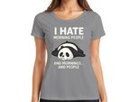 Odio Le Persone Mattutine E Il Panda Mattutino Stanco Regalo Caffè Signore T-Shirt, Grigio, L
