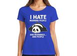 Odio Le Persone Mattutine E Il Panda Mattutino Stanco Regalo Caffè Signore T-Shirt, Blu, Xl
