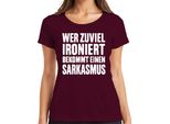 Chi Stira Troppo Fa Del Sarcasmo Detto Sarcastico Regalo Donna T-Shirt, Borgogna, 3XL