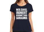 Chi Stira Troppo Fa Del Sarcasmo Detto Sarcastico Regalo Donna T-Shirt, Navy, Xxl