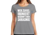 Chi Stira Troppo Fa Del Sarcasmo Detto Sarcastico Regalo Donna T-Shirt, Grigio, L