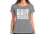 Pronto A Tutto Ma Non A Niente Divertente Ironico Amico Dell'ufficio T-Shirt Da Donna, Grigio, Xl