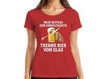 Trenne Bier Vom Glas Mein Beitrag Umweltschutz Bierkrug Bierfan Maglietta Da Donna, Rosso, L