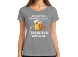 Trenne Bier Vom Glas Mein Beitrag Umweltschutz Bierkrug Bierfan Maglietta Da Donna, Grigio, L