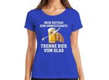 Trenne Bier Vom Glas Mein Beitrag Umweltschutz Bierkrug Bierfan Maglietta Da Donna, Blu, M