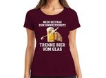 Trenne Bier Vom Glas Mein Beitrag Umweltschutz Bierkrug Bierfan Maglietta Da Donna, Borgogna, M