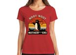 Maglietta Donna Noot Noot Motherf***Ers Retro Penguin Sunset Vintage, Rosso, S