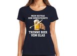 Trenne Bier Vom Glas Mein Beitrag Umweltschutz Bierkrug Bierfan Maglietta Da Donna, Navy, L