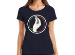 Maglietta Da Donna "Gesto Della Mano Italiana"" Bacio Dello Chef Bandiera Italiana Retro Pizza Pasta, Navy, 3XL"