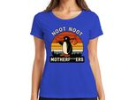 Maglietta Donna Noot Noot Motherf***Ers Retro Penguin Sunset Vintage, Blu, Xl