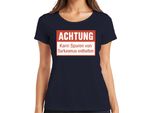 Attenzione Tracce Di Sarcasmo Incluse Divertente Umorismo Sarcastico Maglietta Da Donna, Navy, 3XL