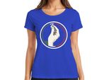 Maglietta Da Donna "Gesto Della Mano Italiana"" Bacio Dello Chef Bandiera Italiana Retro Pizza Pasta, Blu, 3XL"