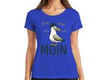 Maglietta Da Donna Moin Seagull North Germany Coast Mare Del Nord Marittimo Divertente Gabbiano, Blu, 3XL