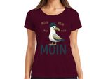 Maglietta Da Donna Moin MöWe North Germany Coast North Sea Maritime Funny Seagull, Bordeaux, Xxl