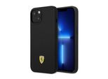 Ferrari Fehcp14Ssibbk Iphone 14 / 15 / 13 6.1 Nero/Nero Custodia Rigida In Silicone Metallo Logo