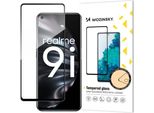 Wozinsky Super Durevole Piena Colla Vetro Temperato Per L'intero Schermo Con Telaio Caso Amichevole Oppo A76 / Oppo A36 / Realme 9I Nero