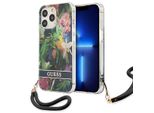 Guess Guhcp13Lhflsb Custodia Rigida Per Iphone 13 Pro / 13 6.1 Blu/Blu Cinturino A Fiori