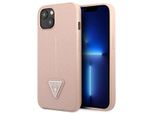 Guess Guhcp13Spsatlp Custodia Rigida Per Iphone 13 Mini 5.4 Rosa/Rosa Logo Saffianotriangle