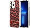 Guess Guhcp13Lhsleor Custodia Rigida Per Iphone 13 Pro / 13 6.1 Rosso/Rosso Leopardo