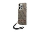Guess Guohcp14Xh4Stw Iphone 14 Promax 6,7 BrąZowy/Brown Custodia Rigida 4G Stampa Cinturino