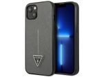 Guess Guhcp13Spsatlg Custodia Rigida Per Iphone 13 Mini 5.4 Argento/Argento Logo Saffianotriangle