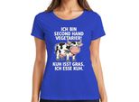 Mucca Vegetariana Di Seconda Mano Mangia L'erba Io Mangio La Fattoria Della Mucca Maglietta Divertente Da Donna, Blu, Xxl