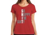 60° Compleanno Sixty So Happy I'm Sixty Divertente Idea Regalo Da Donna, Rosso, M