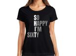 60° Compleanno Sixty So Happy I'm Sixty Divertente Idea Regalo Da Donna, Nero, S