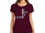 70Th Birthday Present Seventy So Happy I'm Seventy Ladies T-Shirt, Burgundy, S