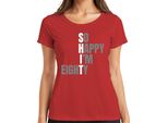 So Happy I'm 80 Funny Birthday Gift Eighty Grandma Grandpa Senior Ladies T-Shirt, Rosso, Xl