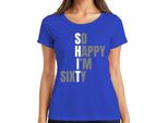 60° Compleanno Sixty So Happy I'm Sixty Divertente Idea Regalo Da Donna, Blu, L