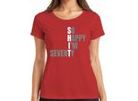 70Th Birthday Present Seventy So Happy I'm Seventy Ladies T-Shirt, Rosso, S