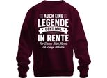 Anche Una Leggenda A Volte Va In Pensione Retirement Gift Pensioner Unisex Felpa Pullover, Borgogna, S