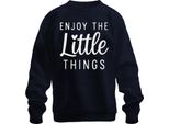 Godetevi Le Piccole Cose Di Ogni Giorno, Regalo Motivazionale, Felpa Pullover Unisex, Navy, S