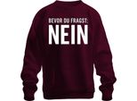 Prima Che Tu Chieda No Divertente Sarcastico Sfacciato Dicendo Regalo Unisex Felpa Pullover, Borgogna, S