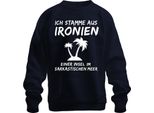 I'm From Ironies Of An Island Sarcastic Humour Palms Unisex Felpa Pullover, Navy, M