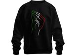 Italy Praying Hands Flag Prayer Faith Christian Catholic Unisex Felpa Pullover, Nero, Xxl