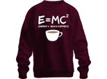 Theory Of Relativity Coffee Formula Nerd Physics Saying Morning Coffee Albert Einstein Felpa Unisex Pullover, Borgogna, L