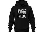 F In Monday Means Joy Funny Saying Office Gift Colleagues Unisex Hoodie Hoodie, Black, S