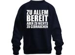 Pronto A Tutto Ma Non A Niente Divertente Ironico Umorismo Da Ufficio Fidanzato Unisex Felpa Pullover, Navy, Xxl