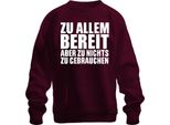 Pronto A Tutto Ma Non A Niente Divertente Ironico Umorismo Da Ufficio Fidanzato Pullover Felpa Unisex, Borgogna, M