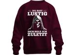 Sei Divertente, Ti Farò Arrivare Ultimo, Sarcastico, Spaventoso, Gotico, Pullover Unisex, Borgogna, 3XL