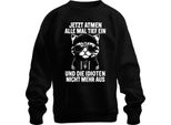Ora Tutti Fanno Un Respiro Profondo Dicendo Che Il Gatto Cool Ironia Unisex Felpa Maglione, Nero, Xxl