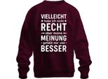 Forse Non è Giusto Ma La Mia Opinione è Migliore Divertente Umorismo Unisex Felpa Pullover, Borgogna, L