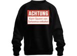 Attenzione Tracce Di Sarcasmo Incluse Divertente Umorismo Sarcastico Pullover Felpa Unisex, Nero, 3XL