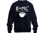 Theory Of Relativity Coffee Formula Nerd Physics Saying Morning Coffee Albert Einstein Felpa Unisex Pullover, Navy, M