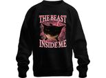 La Bestia Che è In Me è Inarrestabile Gatto Nero Fulmine Rosa Felpa Unisex, Nero, L