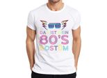 My 80'S Costume Maglietta Da Uomo Con Occhiali Da Festa Retrò Al Neon Degli Anni '80, Bianco, 3XL