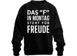 F In Monday Means Joy Funny Saying Office Gift Colleagues Unisex Sweatshirt Pullover, Black, L