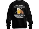 Trenne Bier Vom Glas Mein Beitrag Umweltschutz Bierkrug Bierfan Unisex Felpa Pullover, Nero, Xl